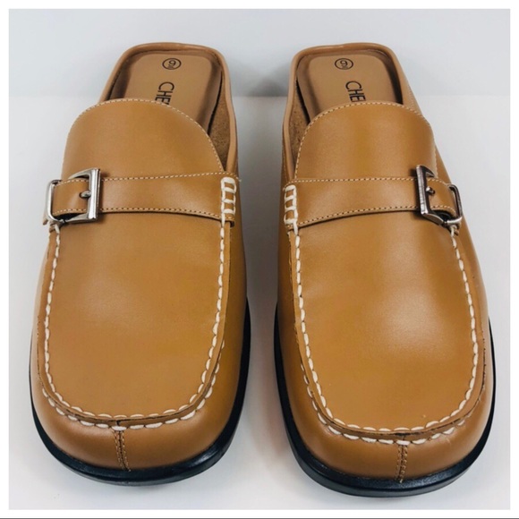 Cherokee Shoes - New Cherokee Tan Leather Mules Size 9M